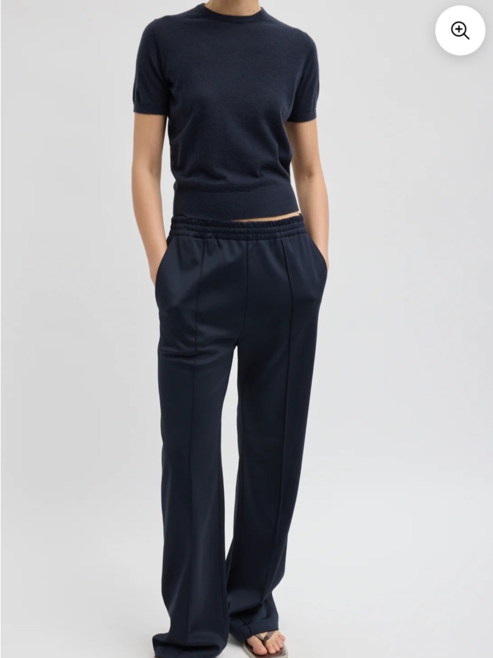 Tibi Active Knit Scottie Jogger in Navy